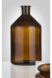 Stopfles, bruin, smalle hals, schuine schouder, 50 ml, NS 14/15, afm. Ø 41 x H 77 mm, zonder...